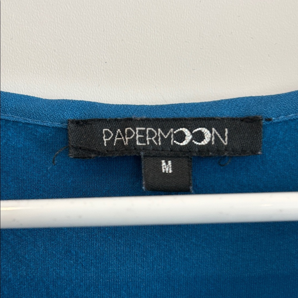 Papermoon Teal Ruffle Sleeve Blouse - Picture 2 of 3